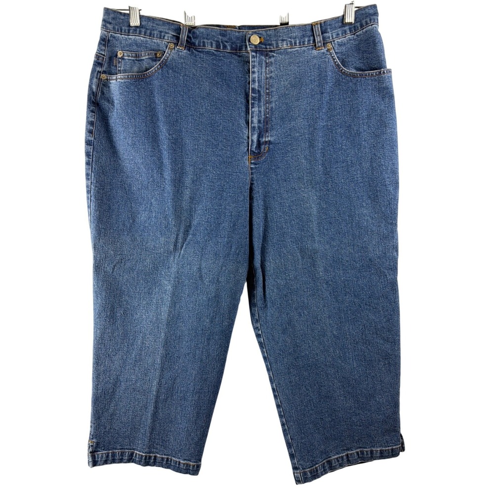 Lauren Ralph Lauren Jeans Co Blue Denim Crop Capri Pants Womens 22W High Rise